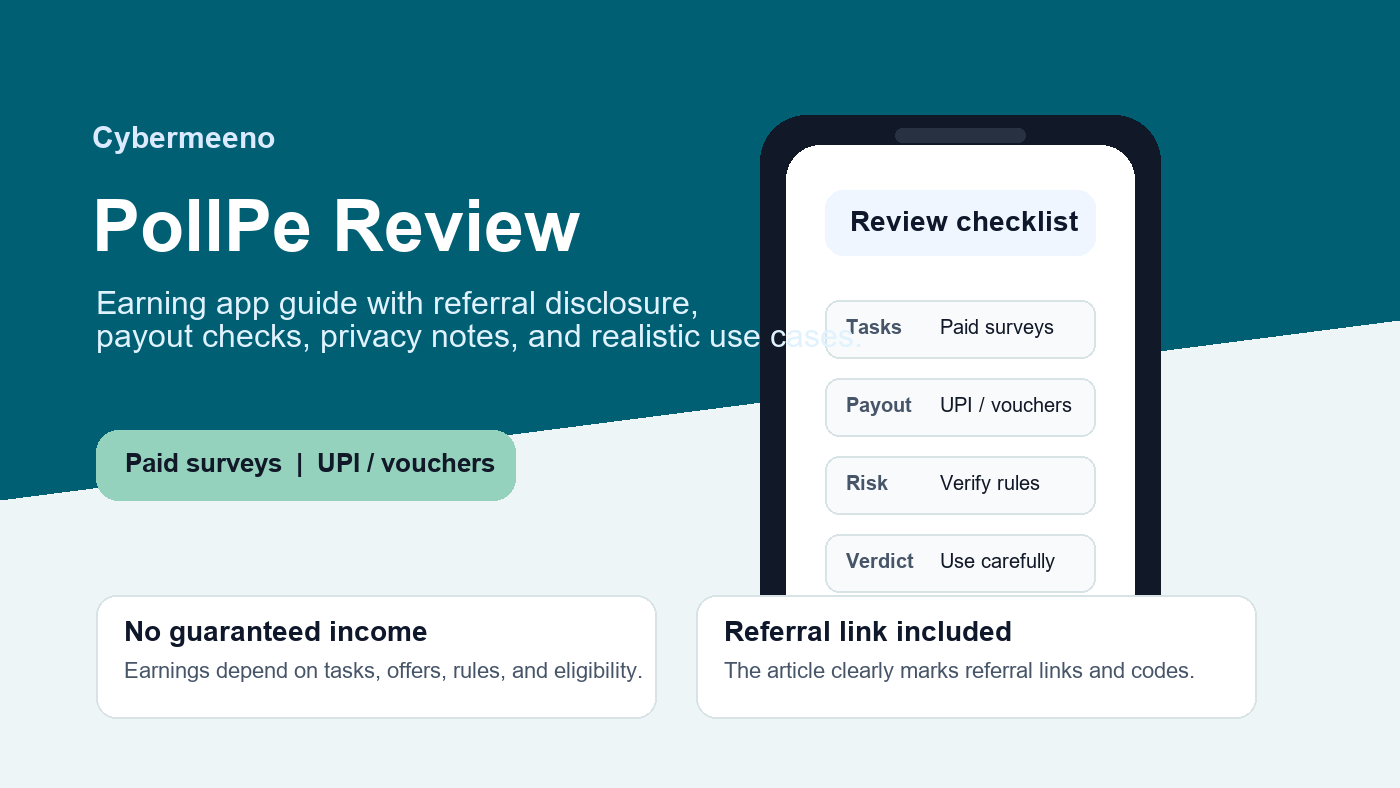 PollPe earning app review checklist graphic