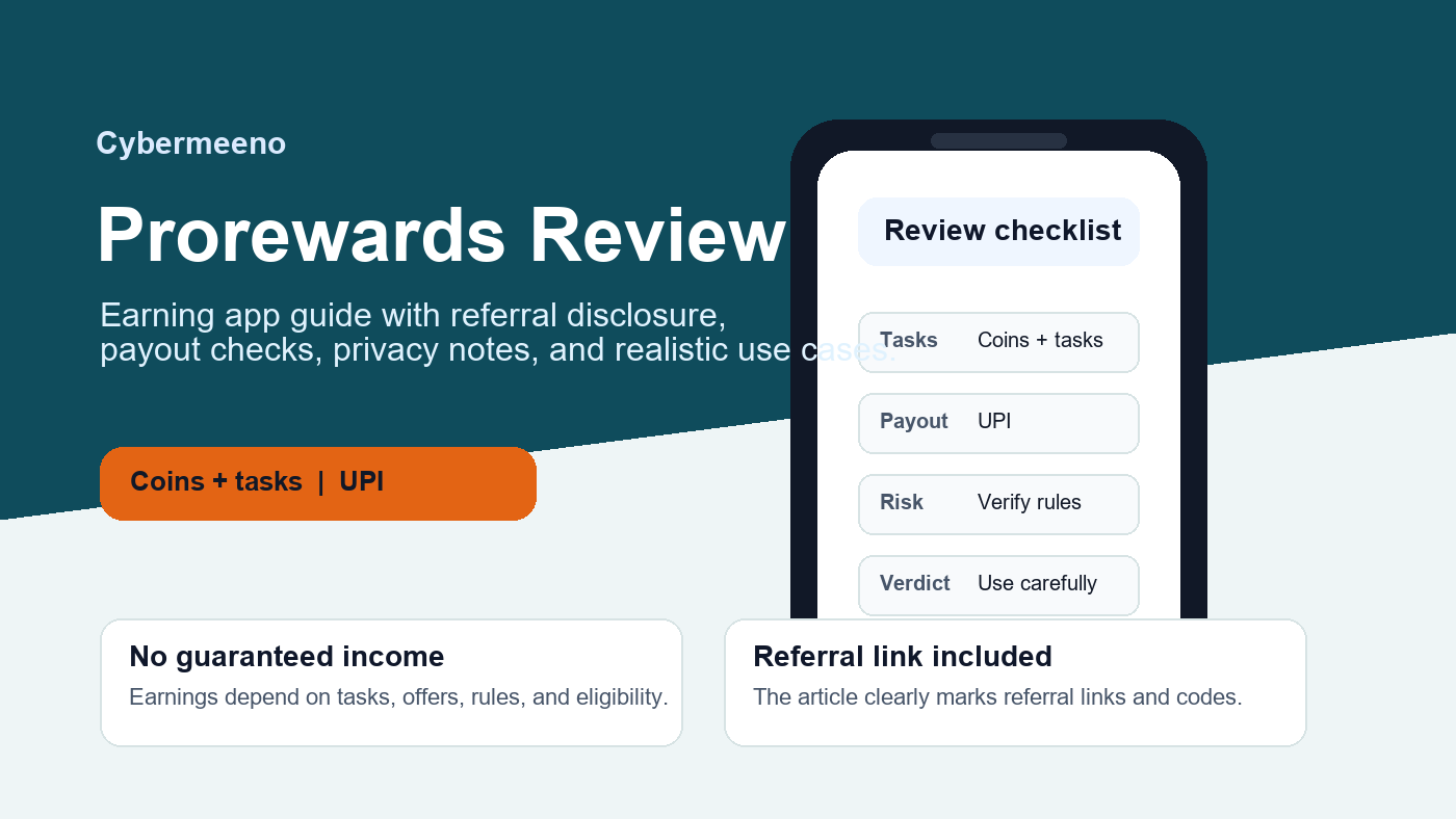 Prorewards earning app review checklist graphic
